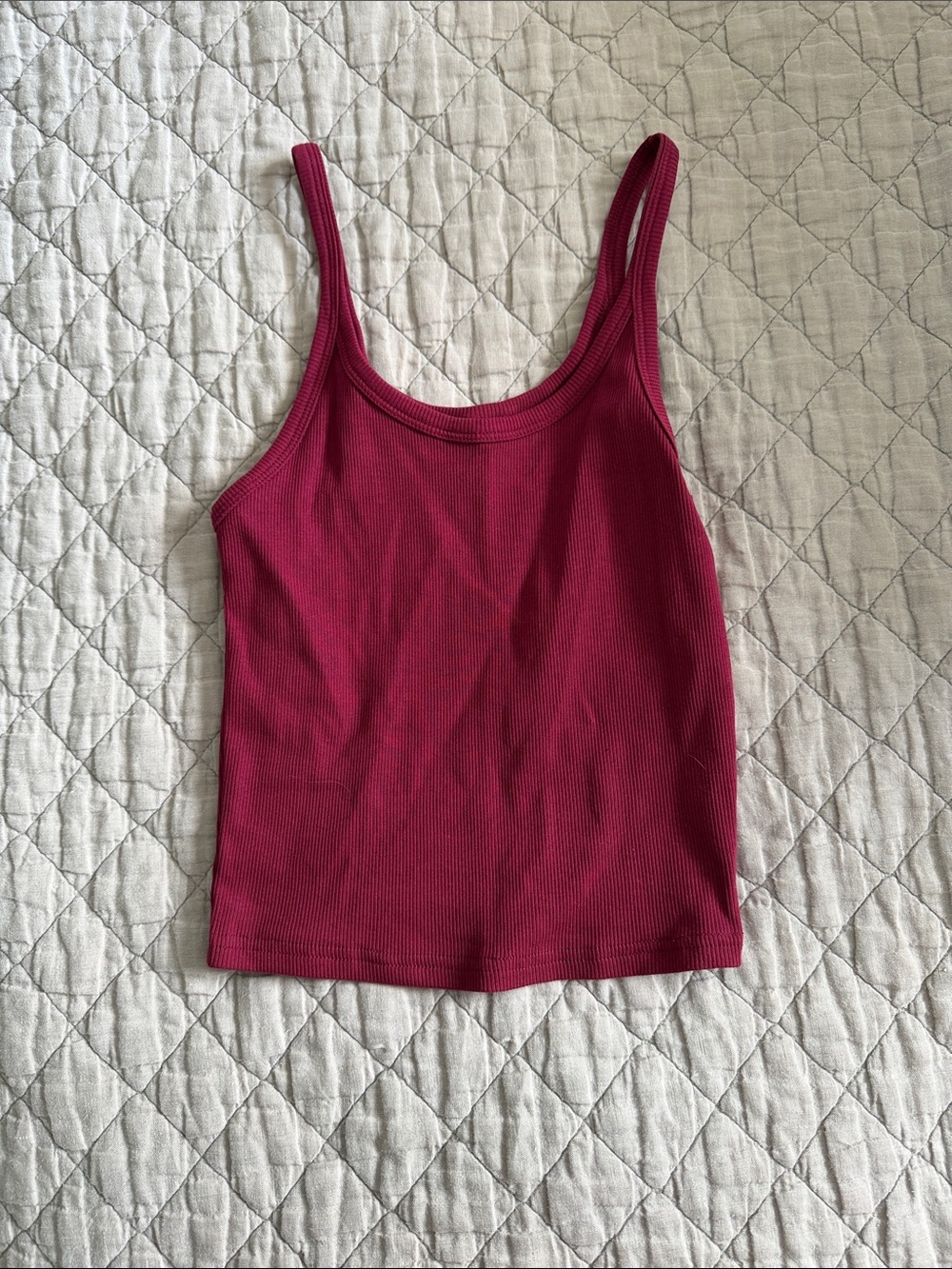 Women's Ribbed Tank Top - Raspberry